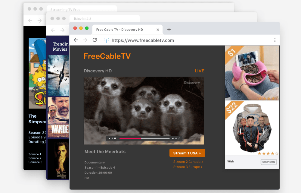 Content Projection - tiered image - illegal streaming sites